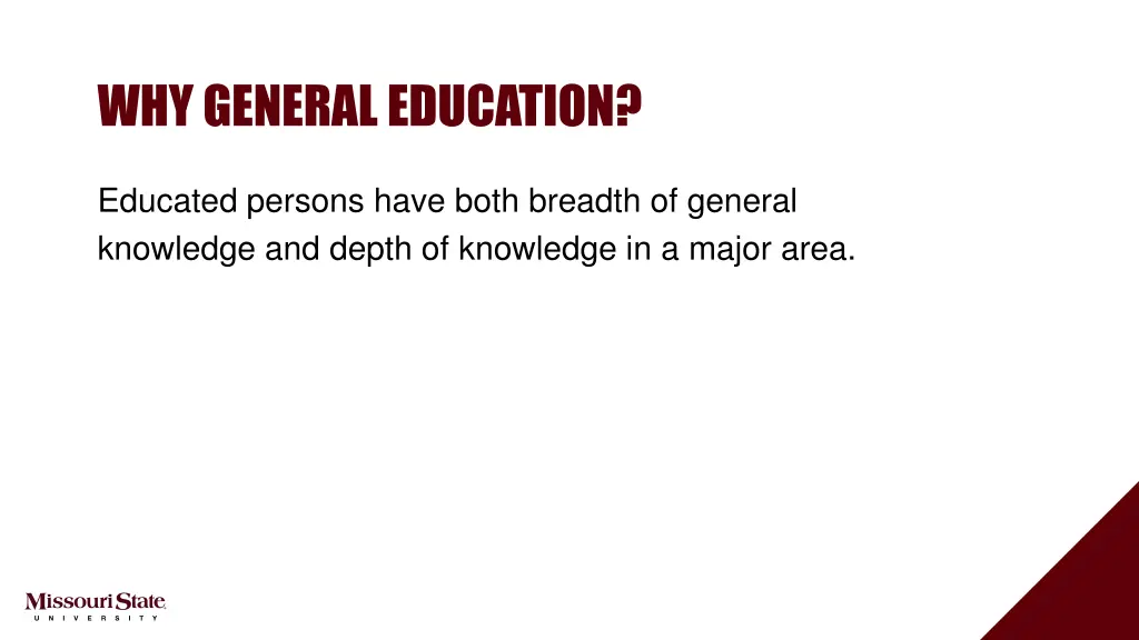 why general education