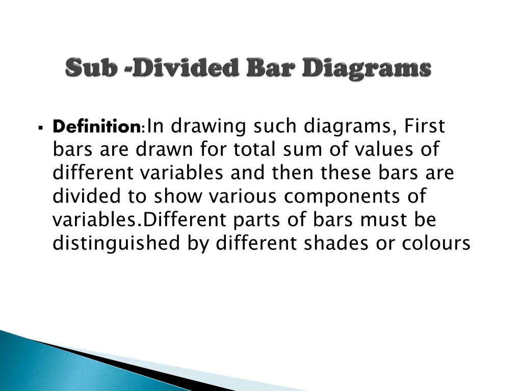 definition in drawing such diagrams first bars