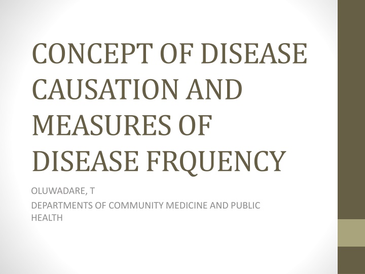 concept of disease causation and measures