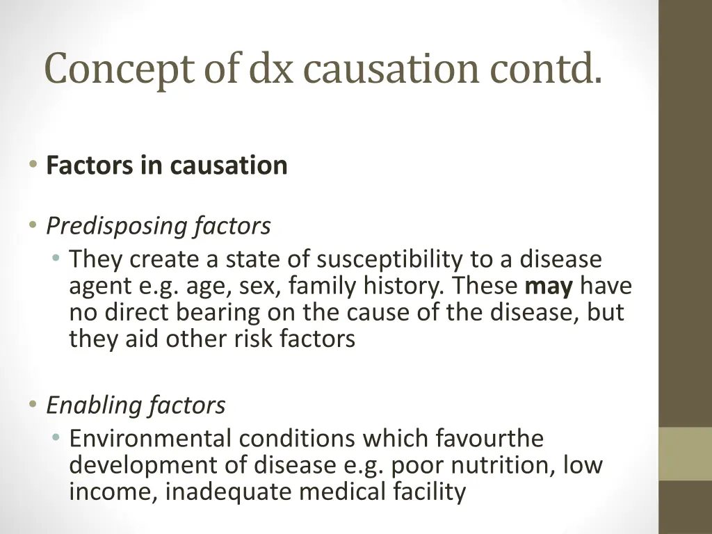 concept of dx causation contd 5