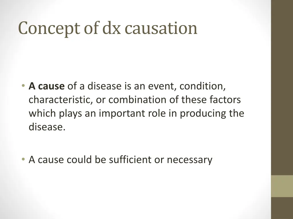 concept of dx causation