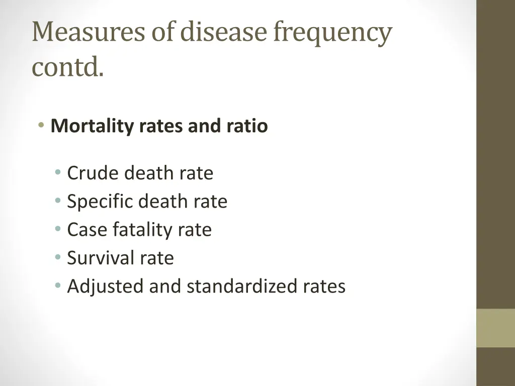 measures of disease frequency contd 7