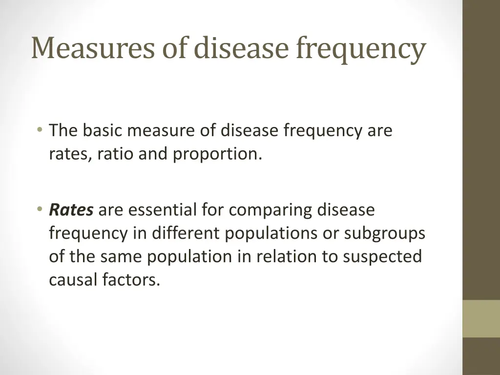 measures of disease frequency