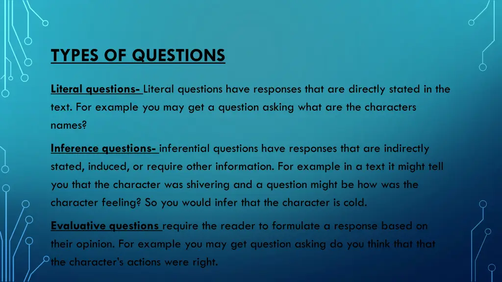 types of questions