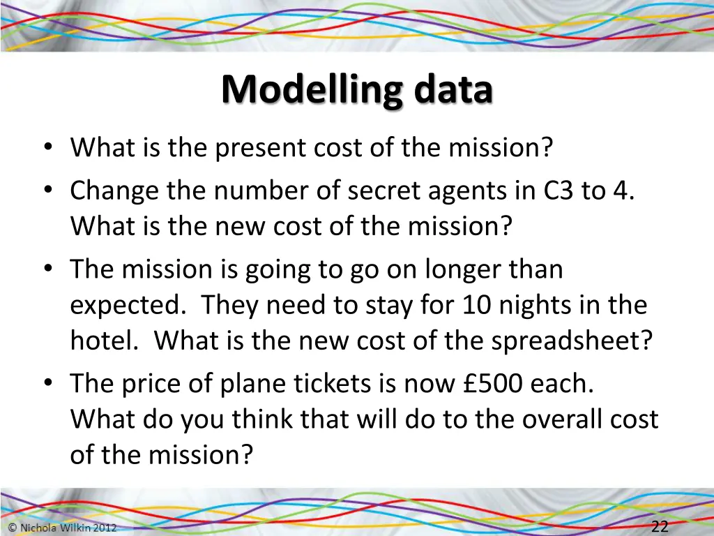 modelling data 2