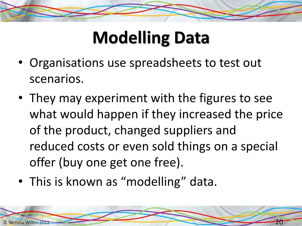 modelling data