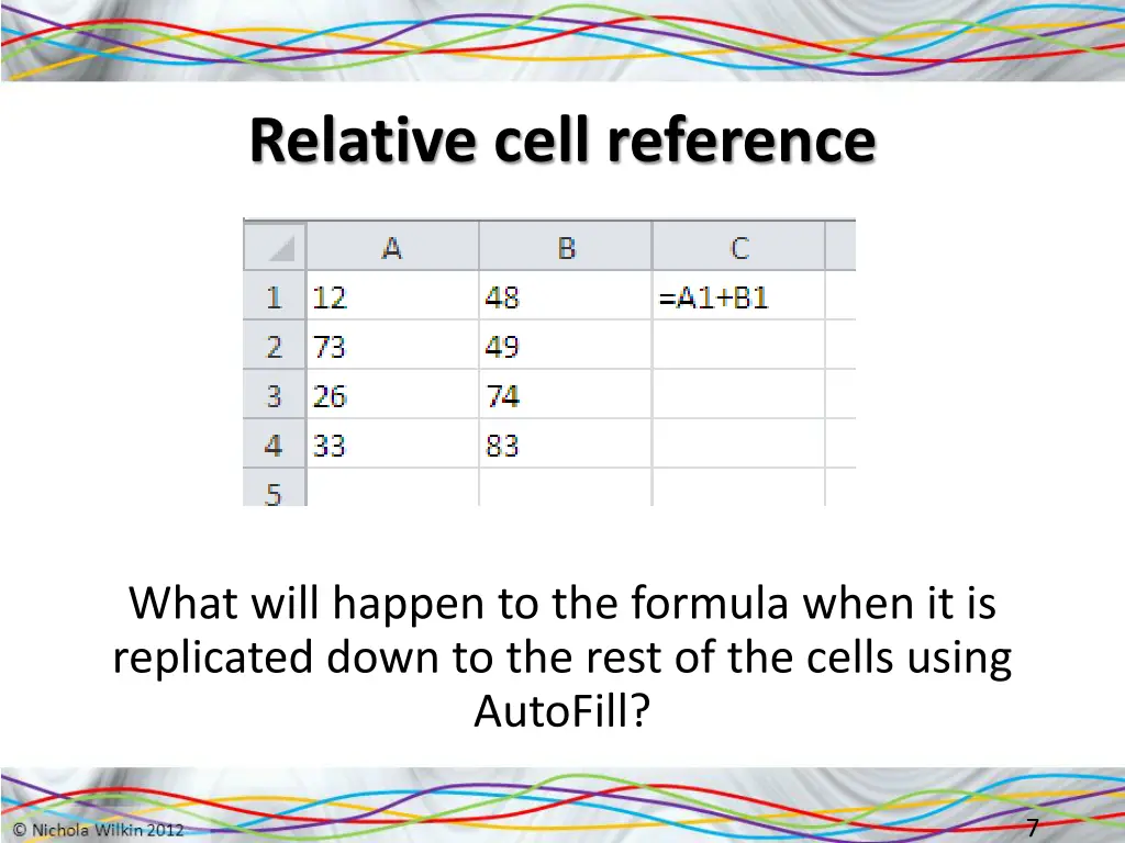 relative cell reference 1