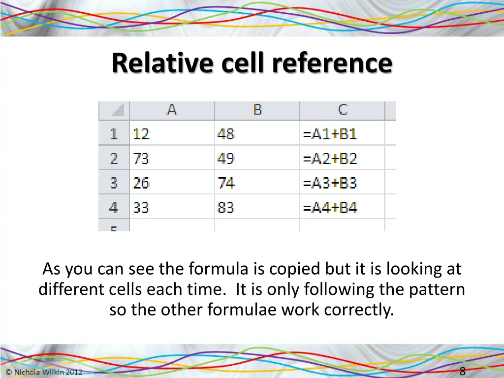 relative cell reference 2