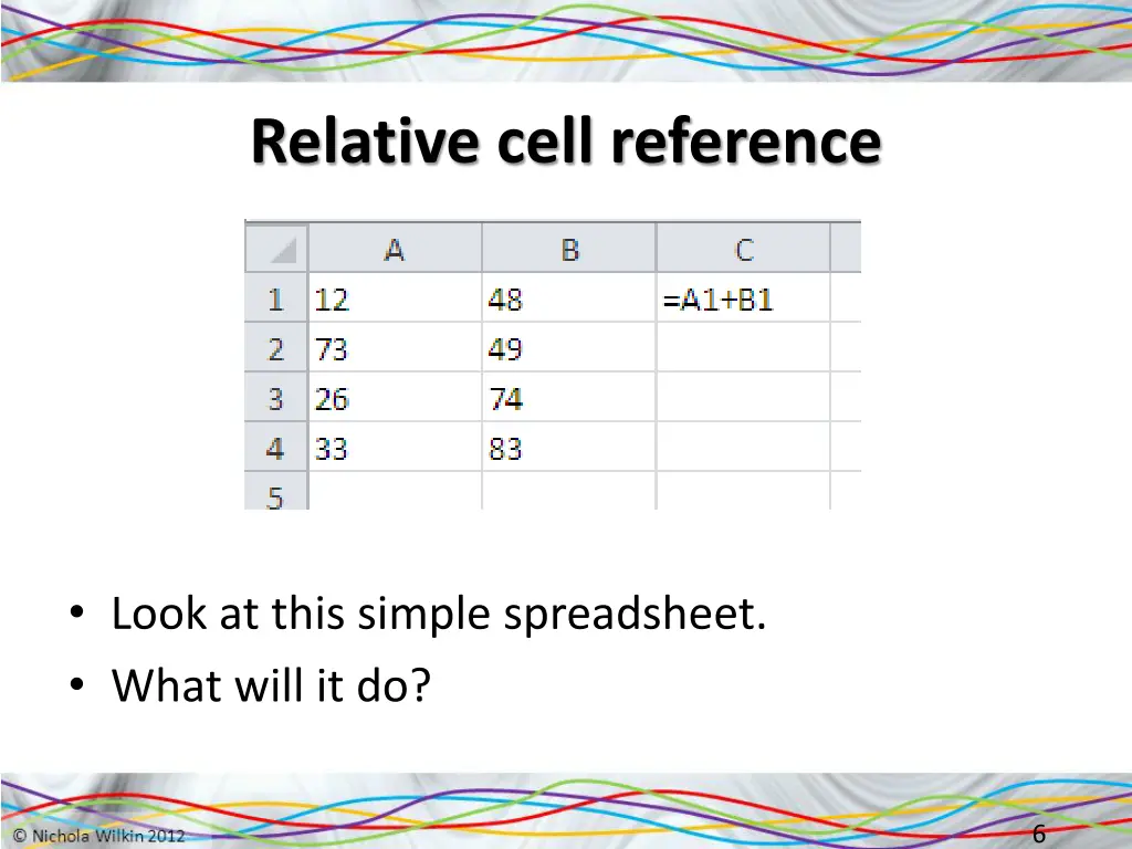 relative cell reference