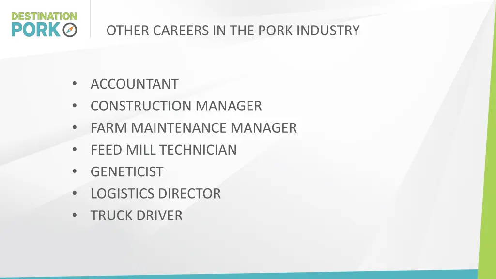 other careers in the pork industry