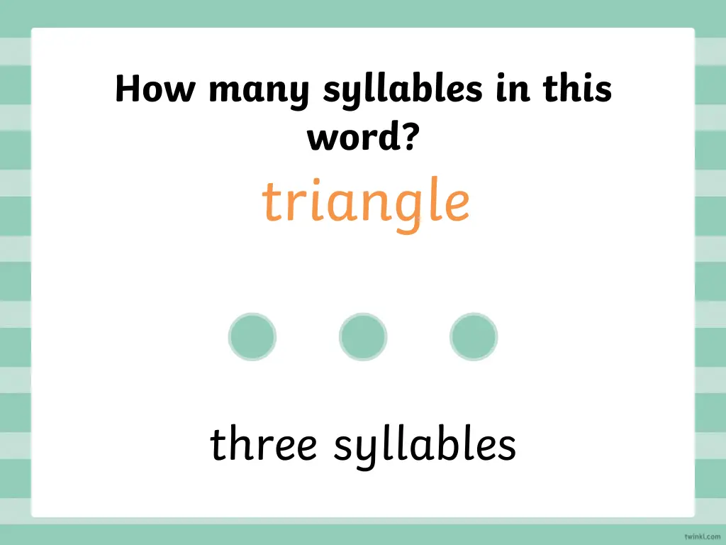 how many syllables in this word triangle