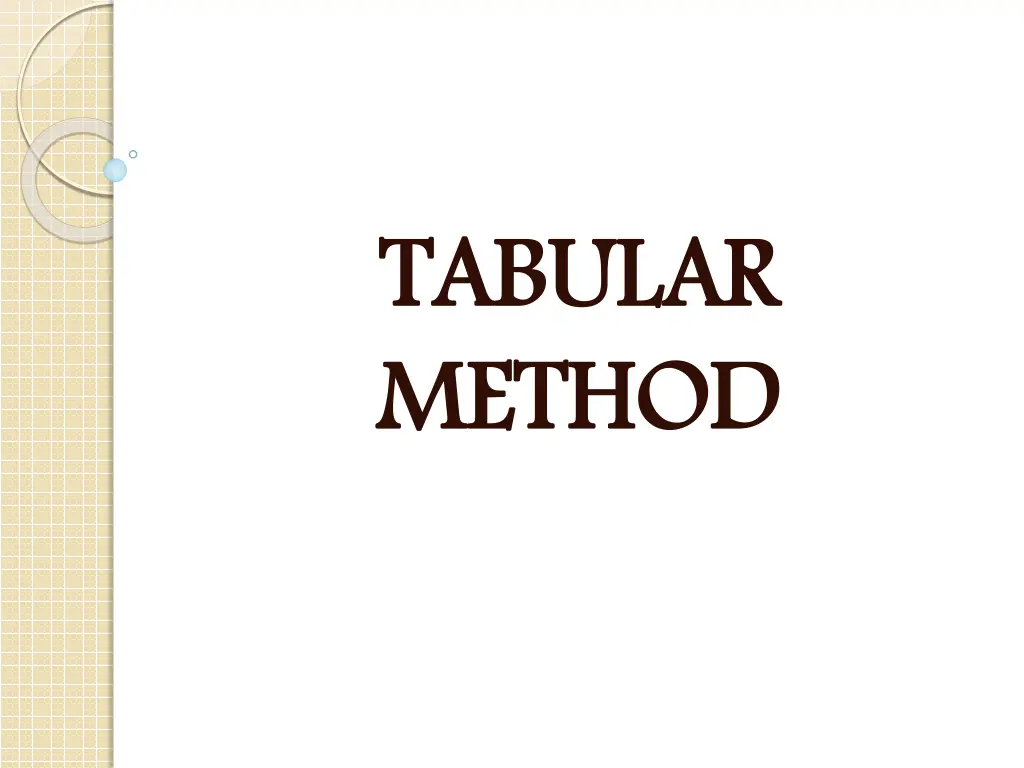 tabular method