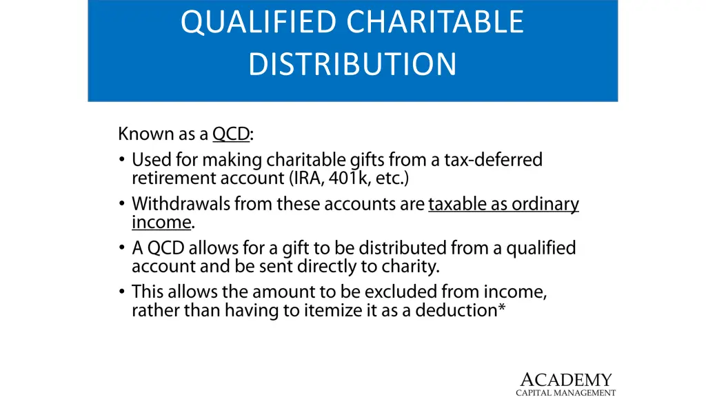 qualified charitable distribution