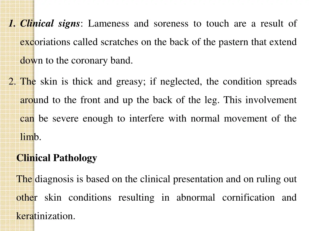 1 clinical signs lameness and soreness to touch