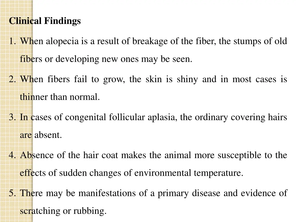 clinical findings