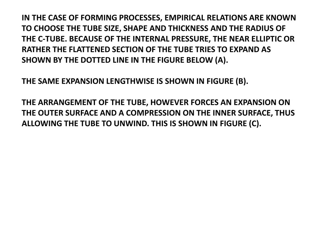 in the case of forming processes empirical