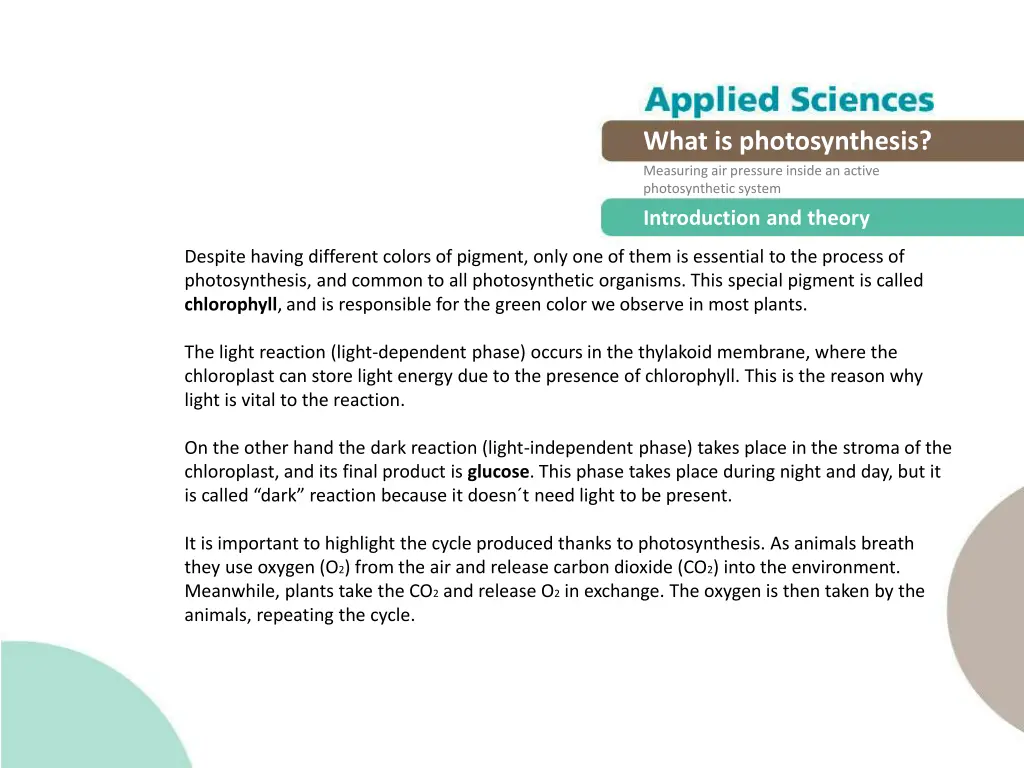 what is photosynthesis measuring air pressure 6