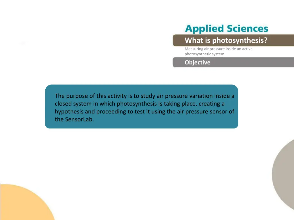 what is photosynthesis measuring air pressure