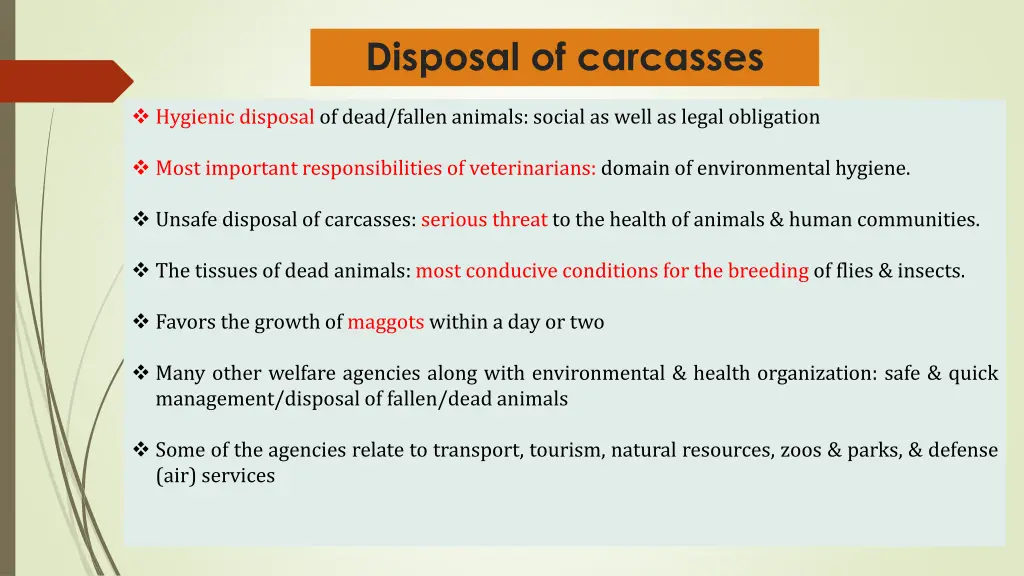 disposal of carcasses 1