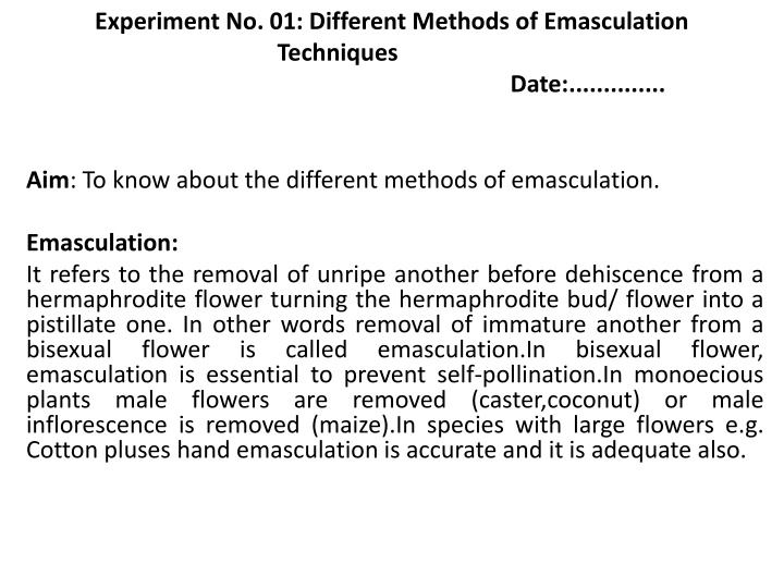 experiment no 01 different methods