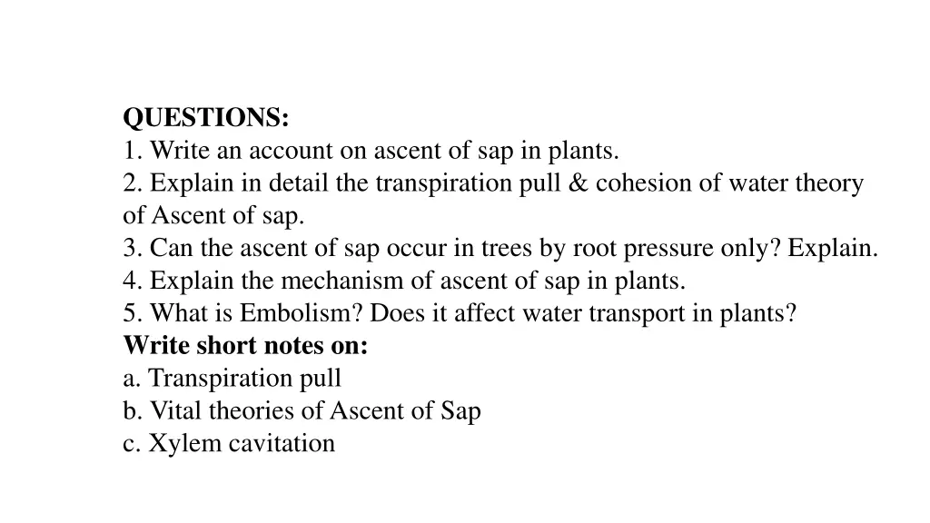 questions 1 write an account on ascent