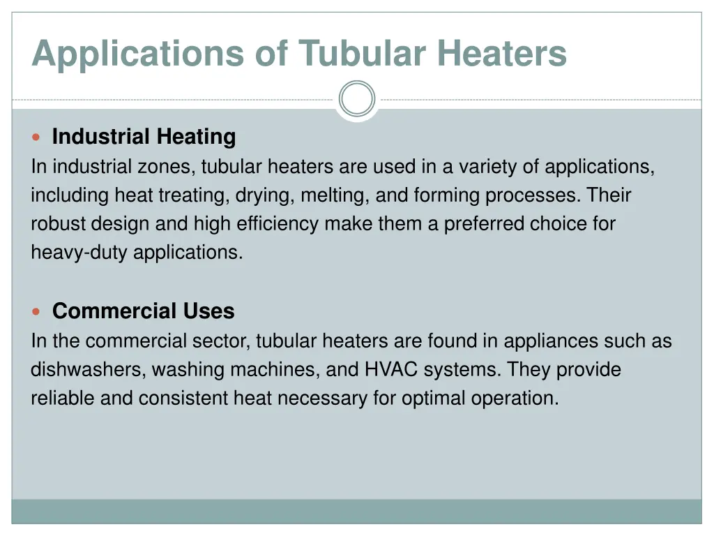 applications of tubular heaters