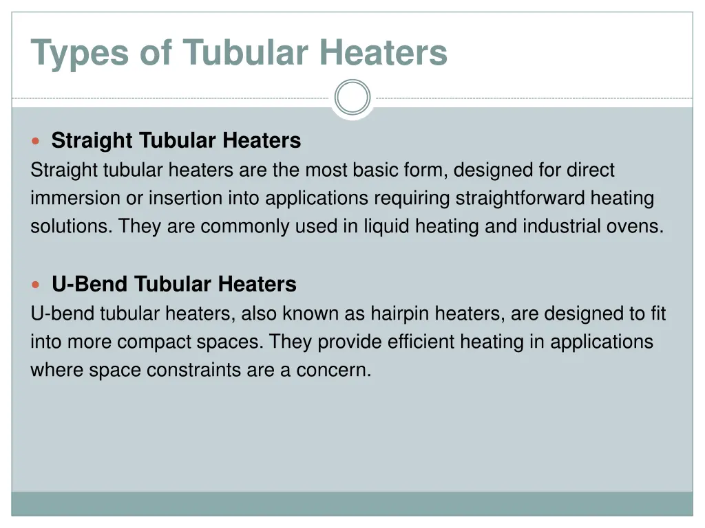 types of tubular heaters