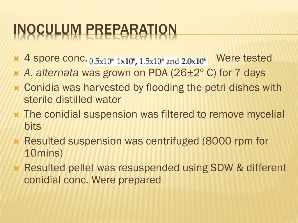 inoculum preparation