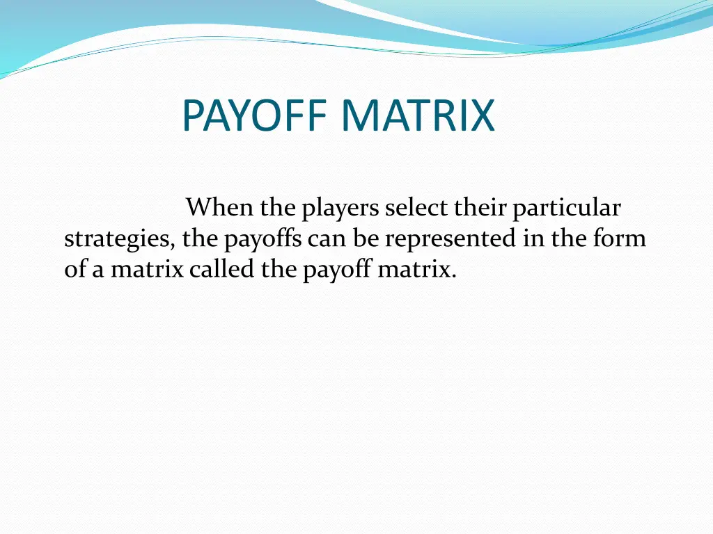 payoff matrix