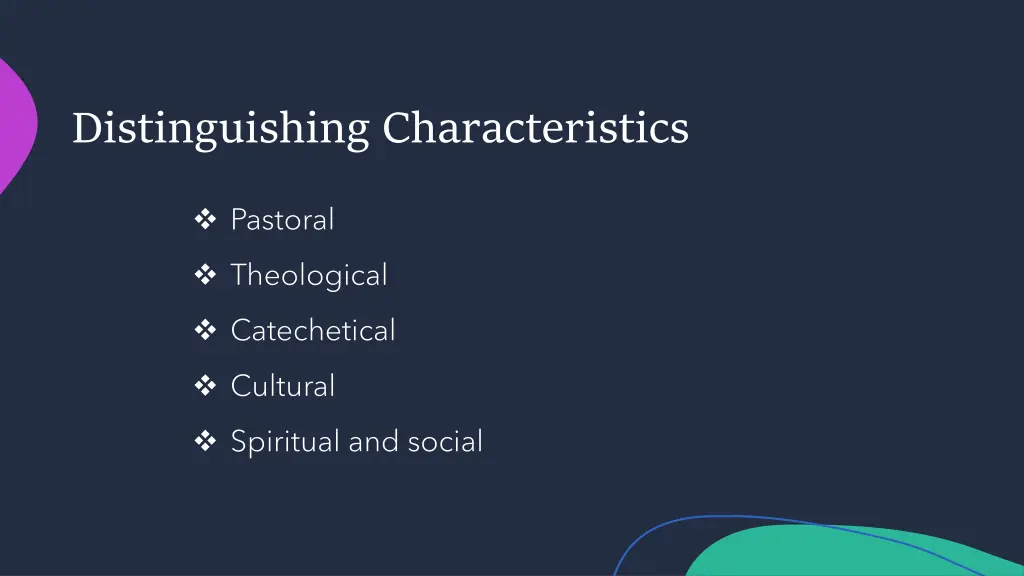 distinguishing characteristics