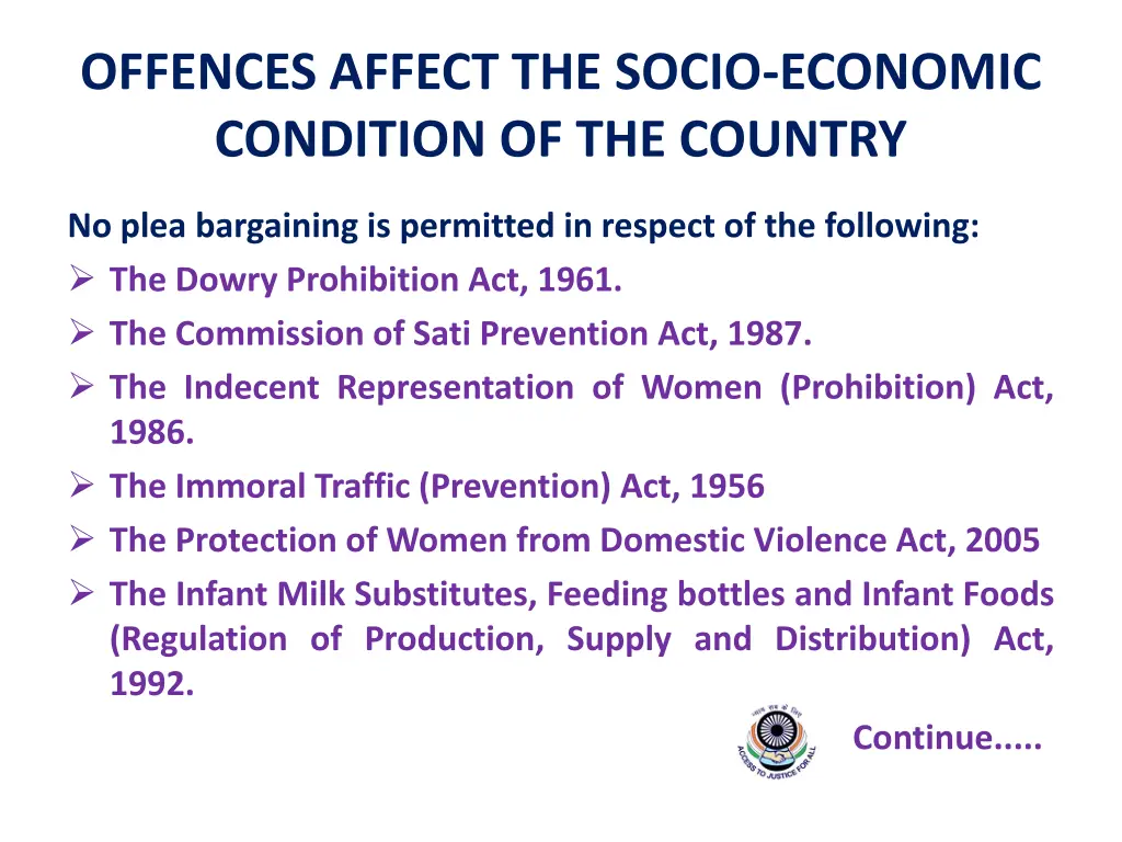 offences affect the socio economic condition