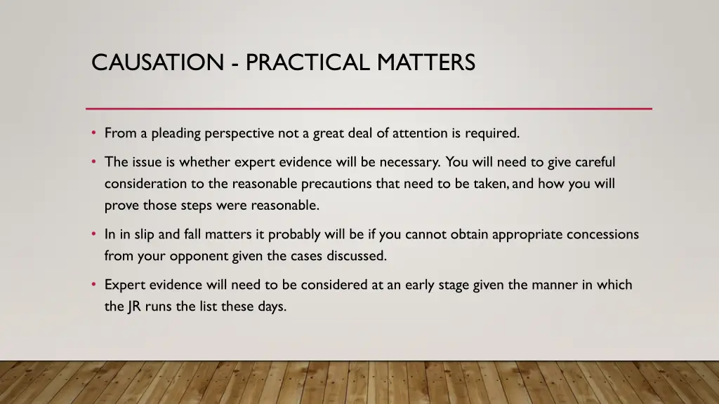 causation practical matters