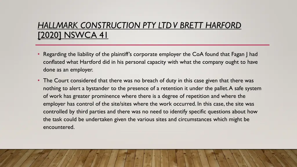 hallmark construction pty ltd v brett harford 2