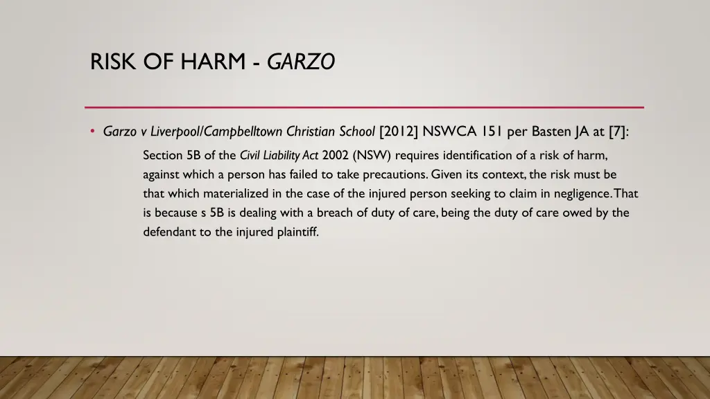 risk of harm garzo