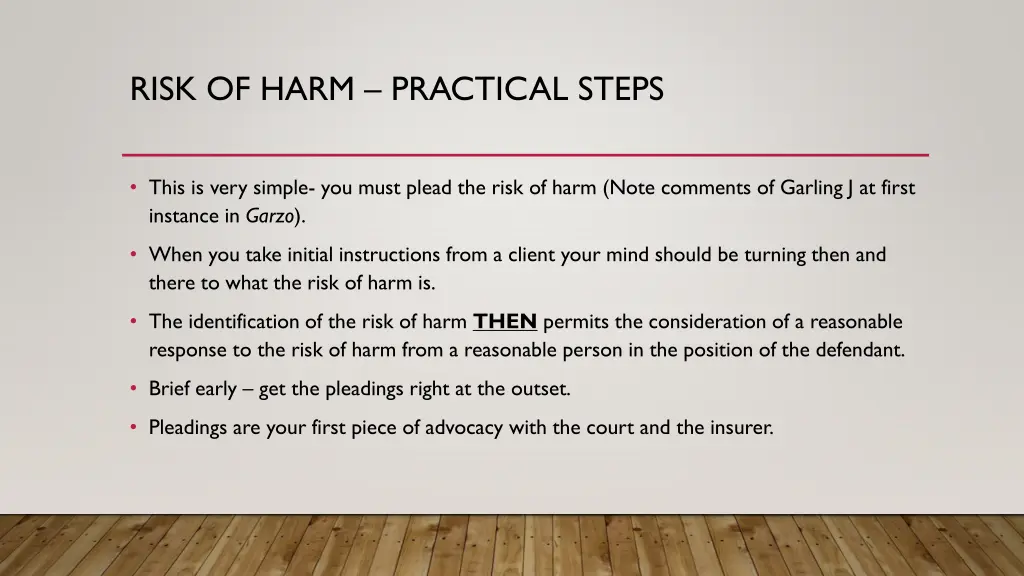 risk of harm practical steps