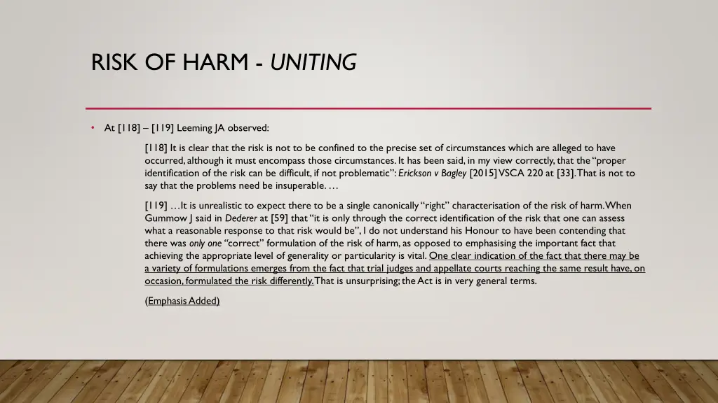 risk of harm uniting 2