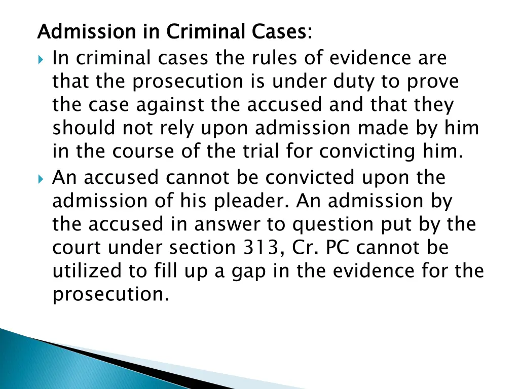 admission in criminal cases in criminal cases