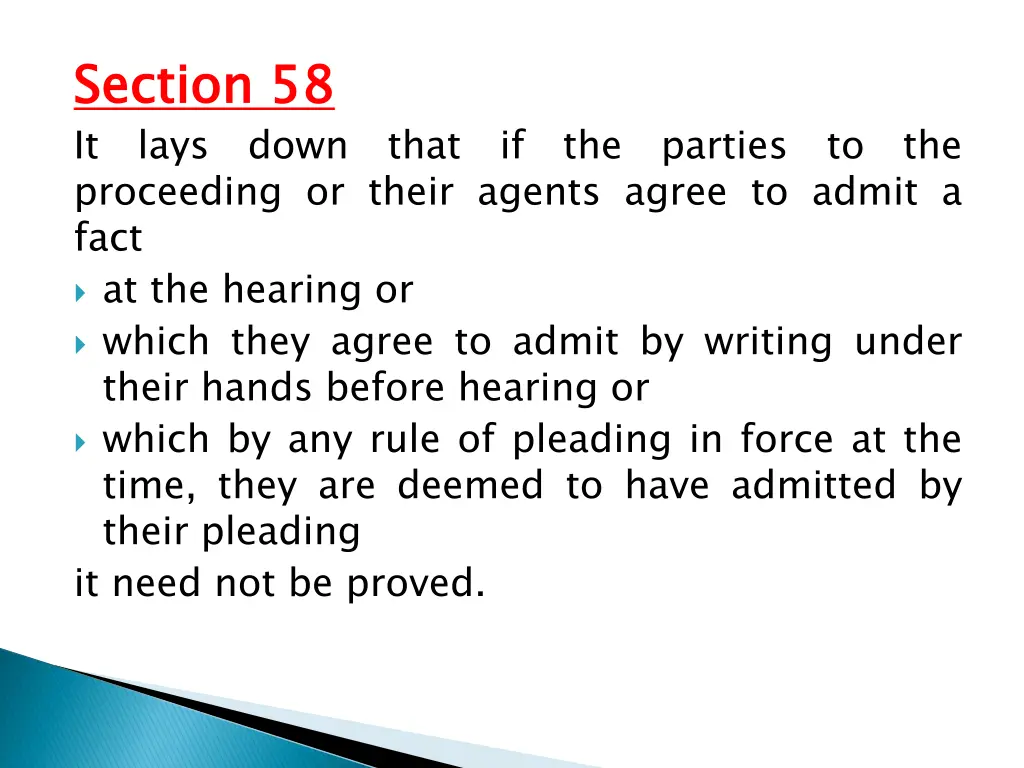 section 58 it proceeding or their agents agree