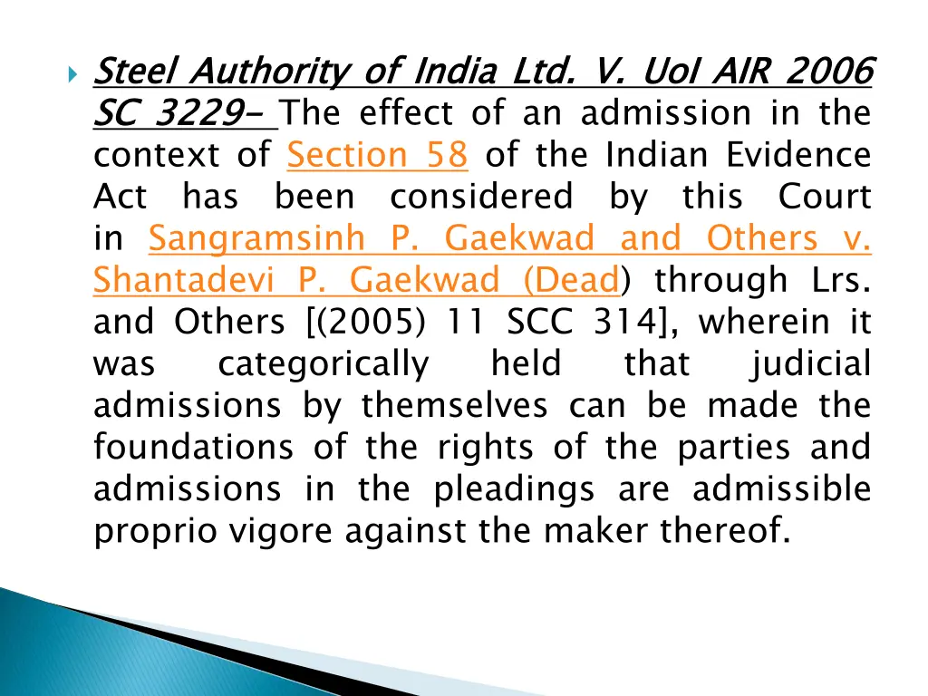 steel sc context of section 58 of the indian