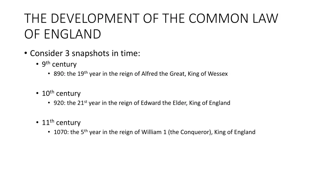 the development of the common law of england