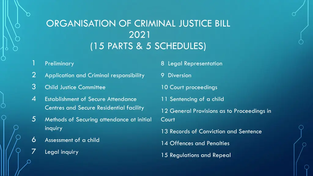 organisation of criminal justice bill 2021