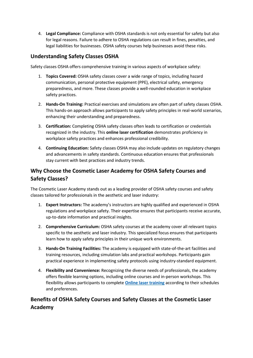 4 legal compliance compliance with osha standards