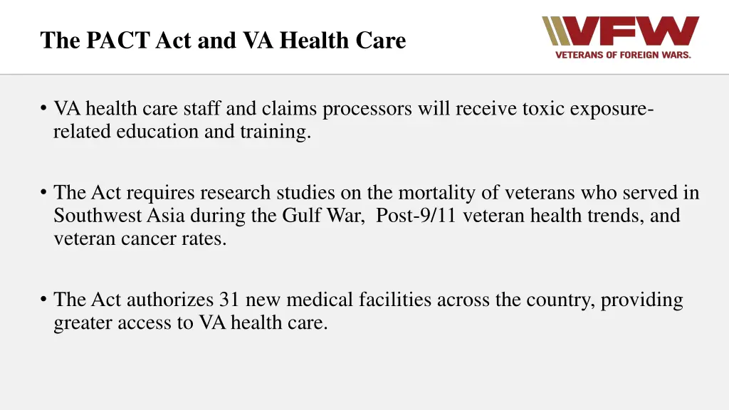 the pact act and va health care 1