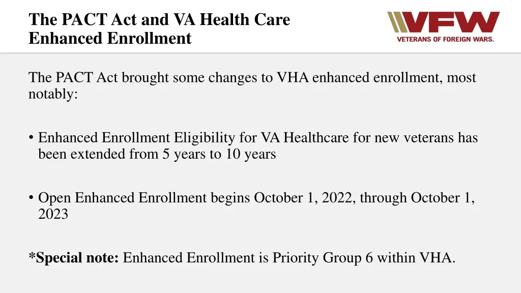 the pact act and va health care enhanced