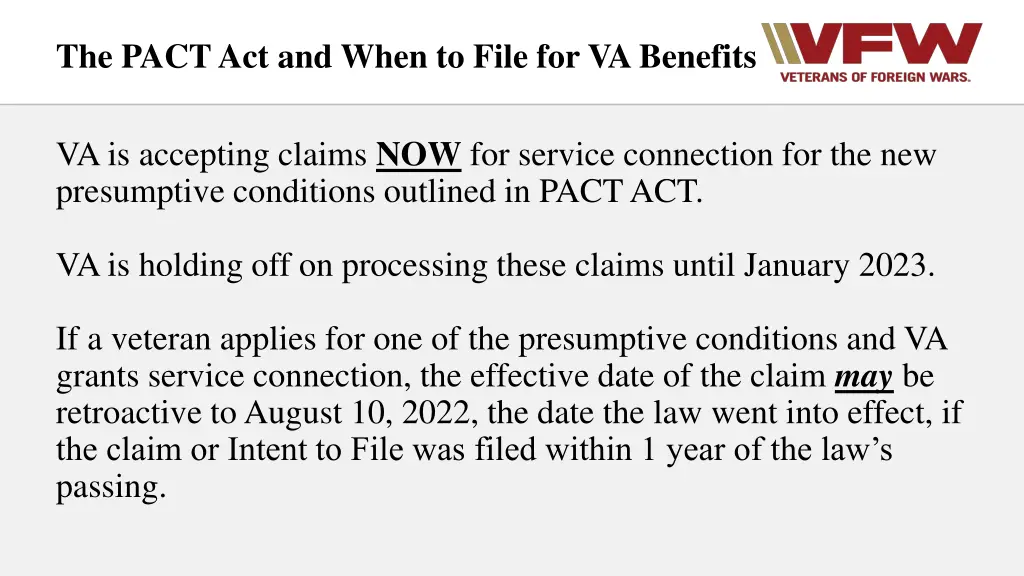 the pact act and when to file for va benefits