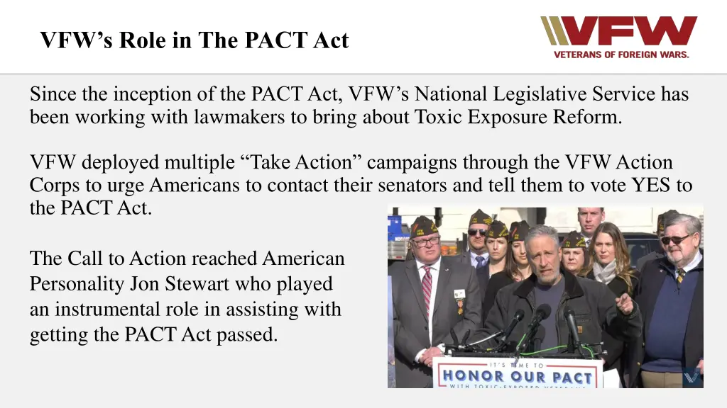 vfw s role in the pact act