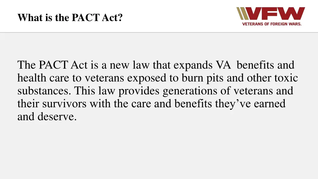 what is the pact act