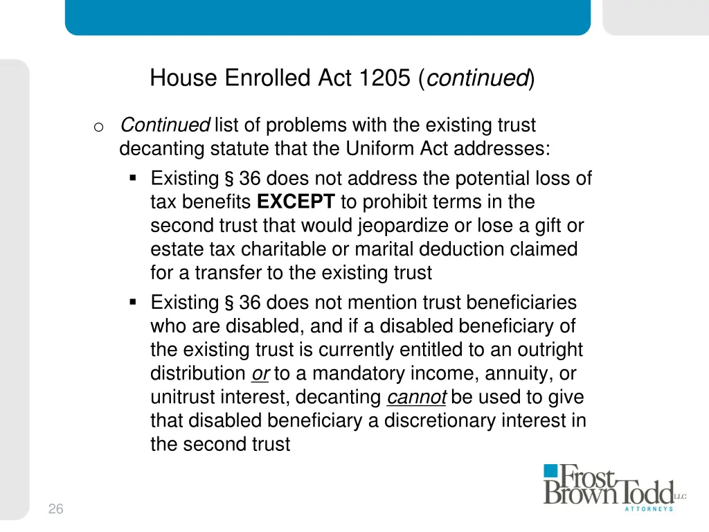 house enrolled act 1205 continued 2