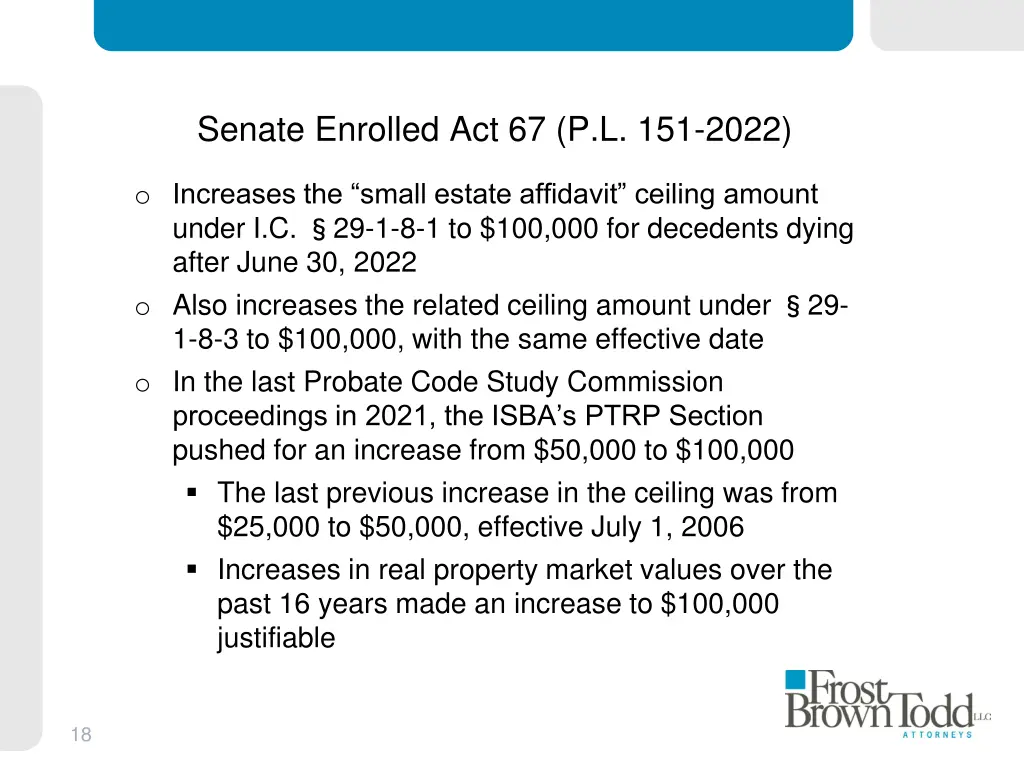 senate enrolled act 67 p l 151 2022