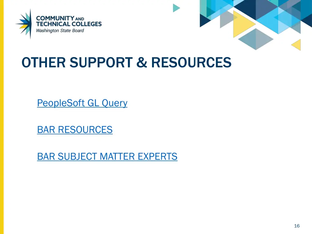 other support resources